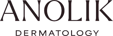 Anolik Dermatology logo with serif font text in black