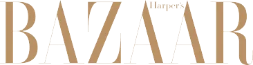 Harper's Bazaar logo in gold serif typography on white background
