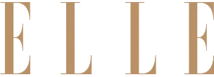 ELLE magazine logo in gold serif typography on white background